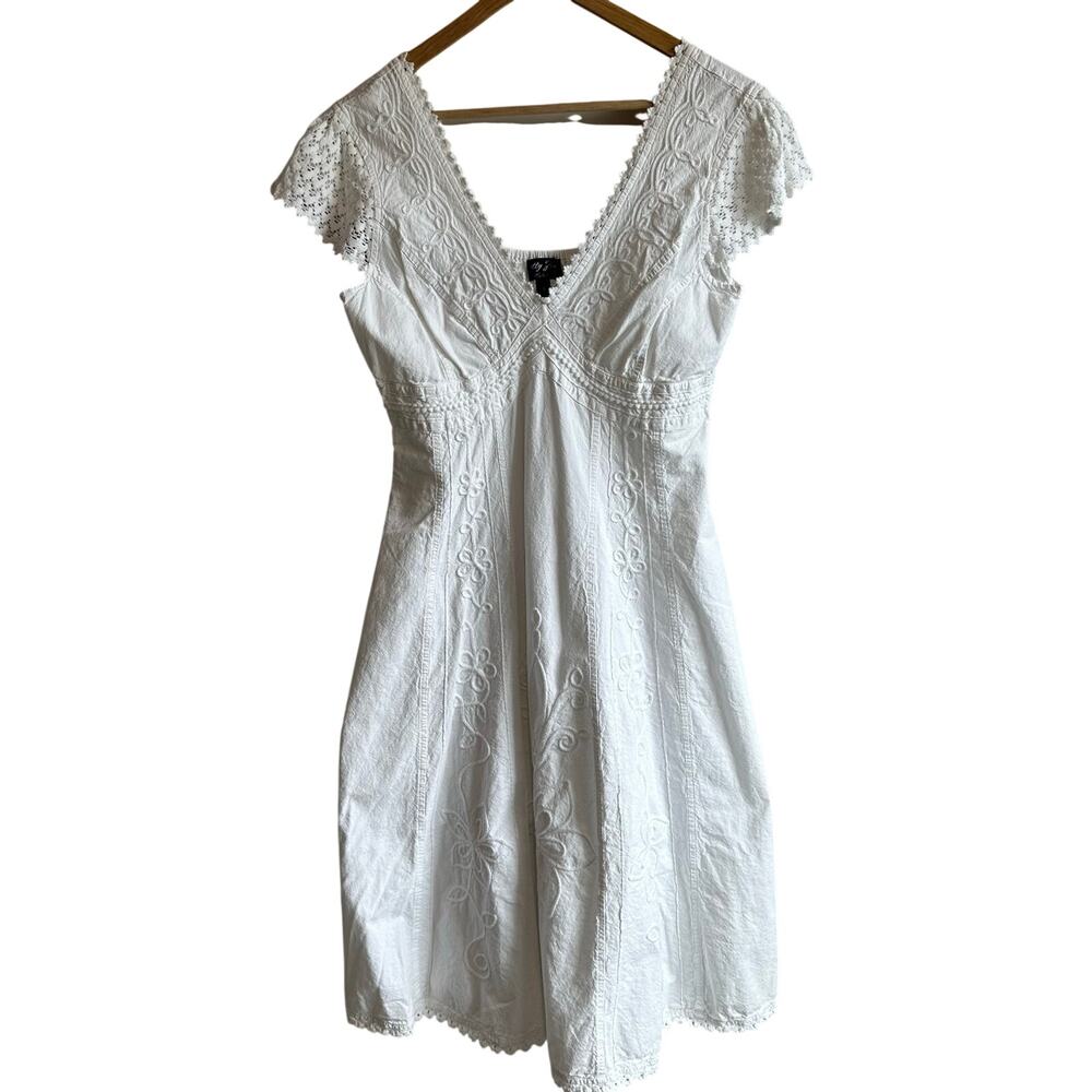Gretty Zueger Angelica Gauze Embroidered Dress White Ivory S - Picture 2 of 11